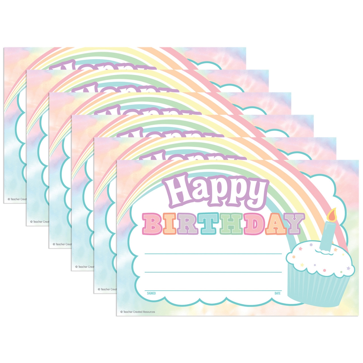 Picture of Teacher Created Resources TCR8447-6 Pastel Pop Happy Birthday Awards - 25 Per Pack - Pack of 6
