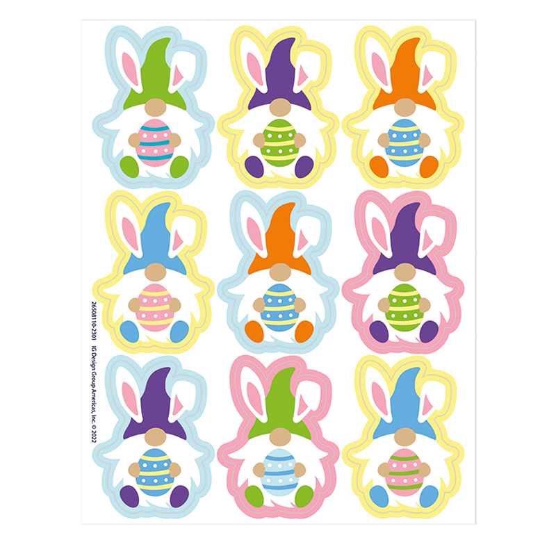 0.68 x 0.25 in. Easter Gnome Stickers Giant - Pack of 12