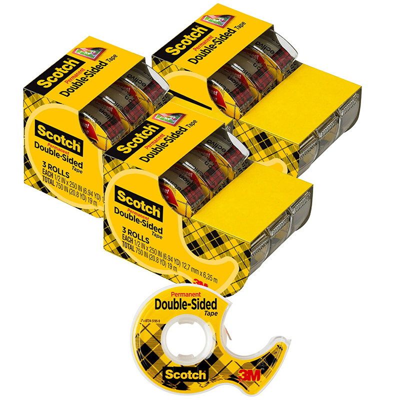 MMM3136-3 Double Sided Tape 3 Rolls - Pack of 3