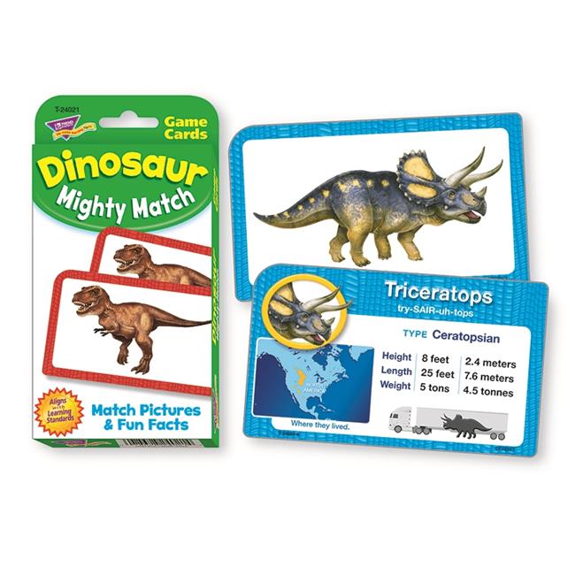 Picture of Trend Enterprises T-24021-12 Dinosaur Mighty Match Challenge Cards, Multi Color - Pack of 12