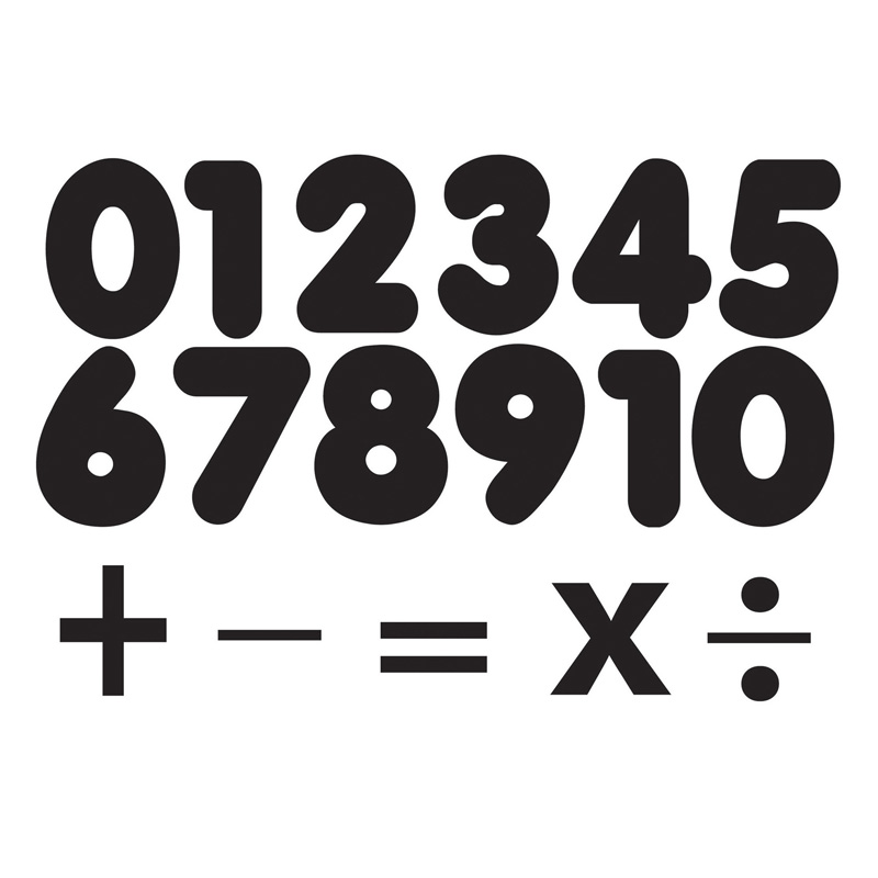 1.75 in. Magnetic Functions Die-Cut Number Set, Black - Pack of 6