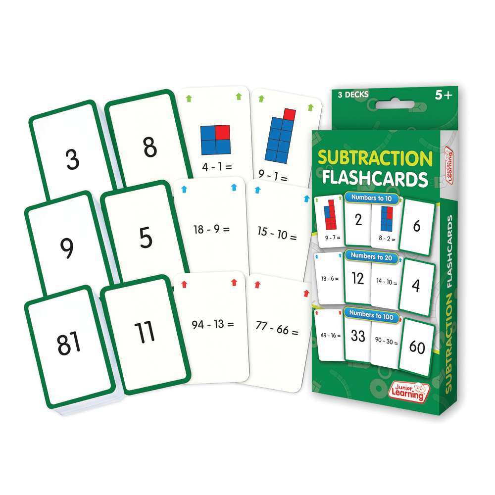 Subtraction Flash Cards - Pack of 3