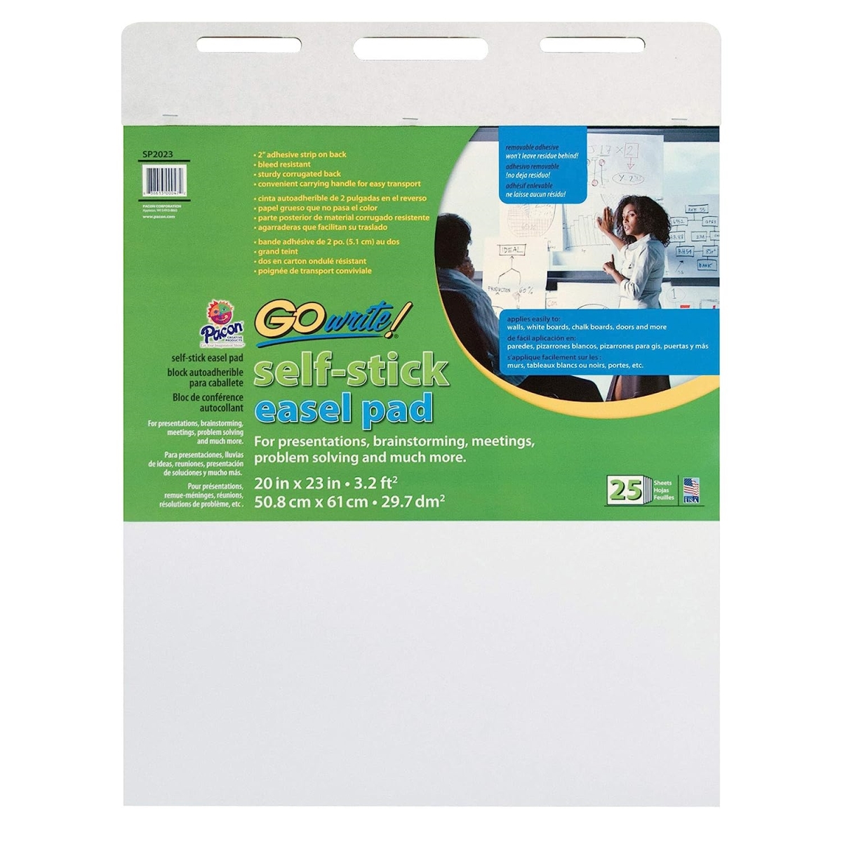 20 x 23 in. Easel Pad Self-Adhesive, White - 25 Sheets Per Pad - 2 Each