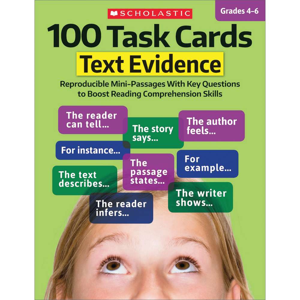 Picture of Scholastic Teaching Resources SC-811301-2 Text Evidence 100 Task Cards - Pack of 2