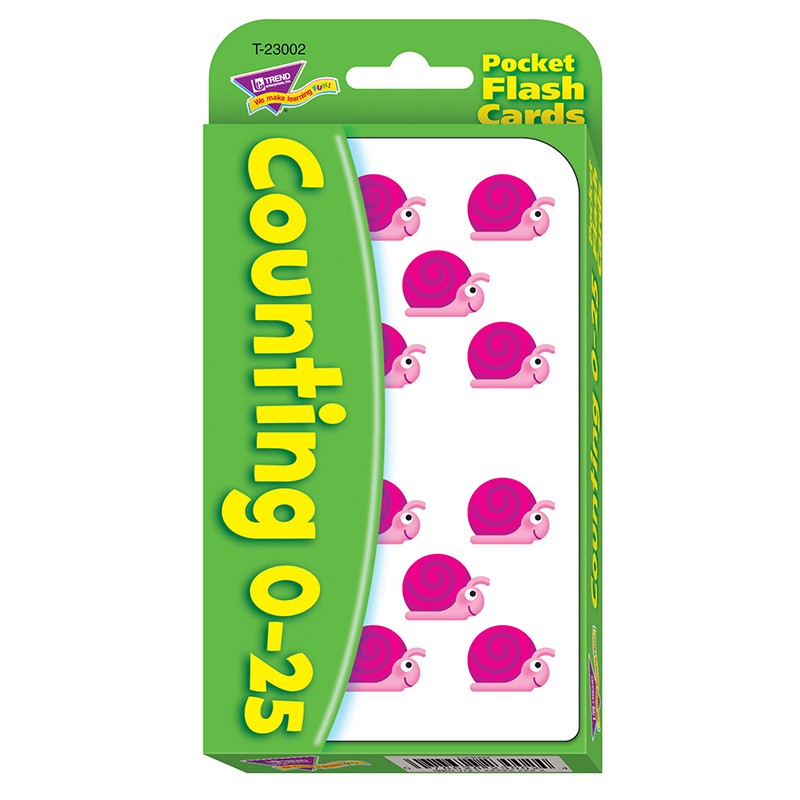 3 x 5 in. Counting 0-25 Pocket Flash Cards - 56 per Pack - Pack of 6