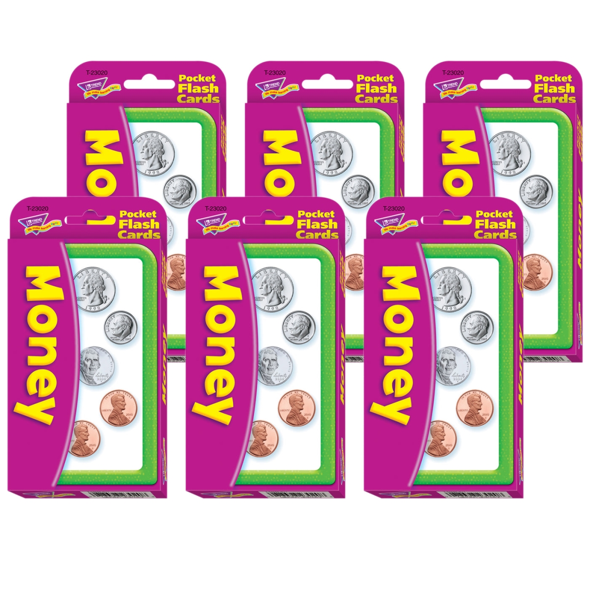 Money Pocket Flash Cards - 56 per Pack - Pack of 6
