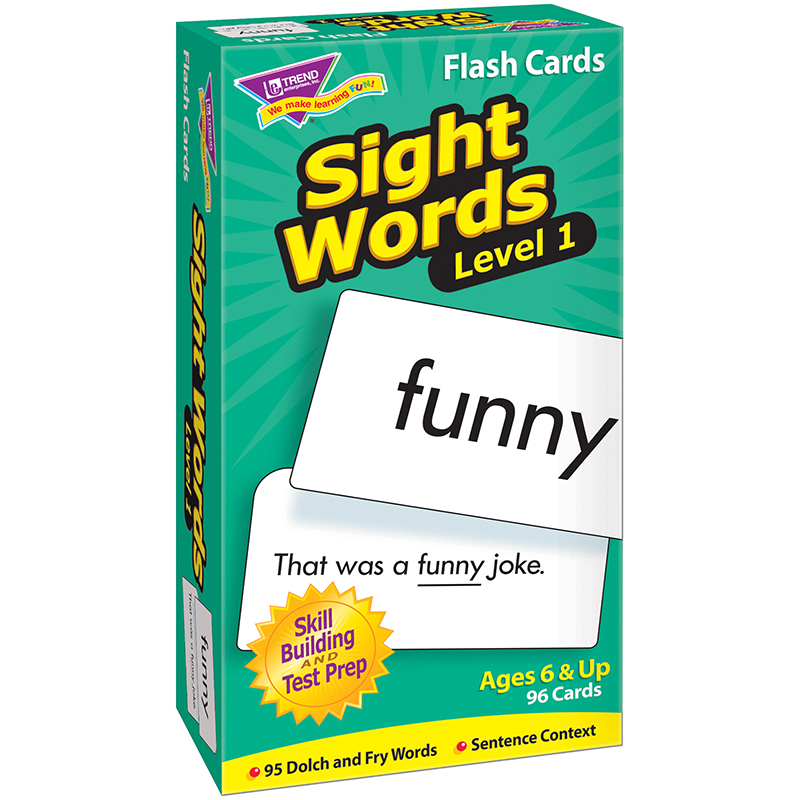3 x 6 in. Sight Words Flash Cards - Level 1 - 3 Each