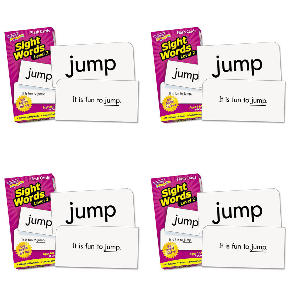 Sight Words Flash Cards - Level 2, Black & White - 3 Each