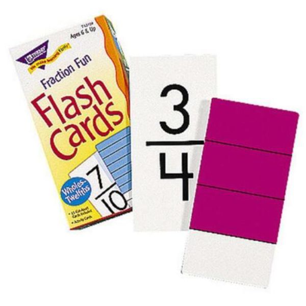 Fraction Fun Flash Cards, Multi Color - 96 per Pack - Pack of 3