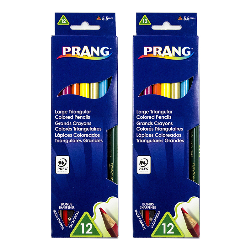 Large Triangular Colored Pencils - Pack of 2