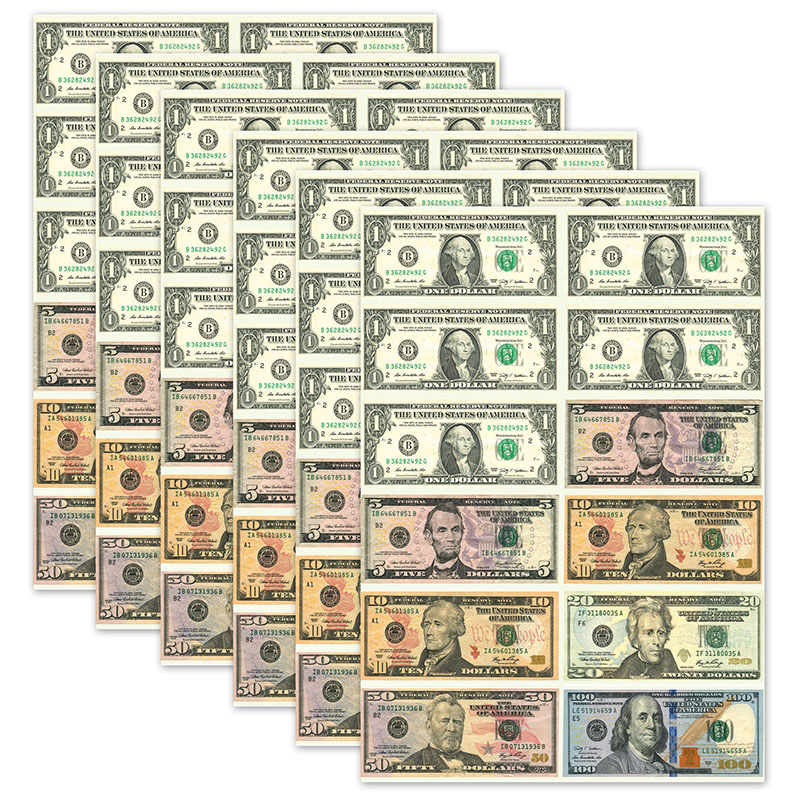 Math Diecut US Dollar Magnet, Pack of 6