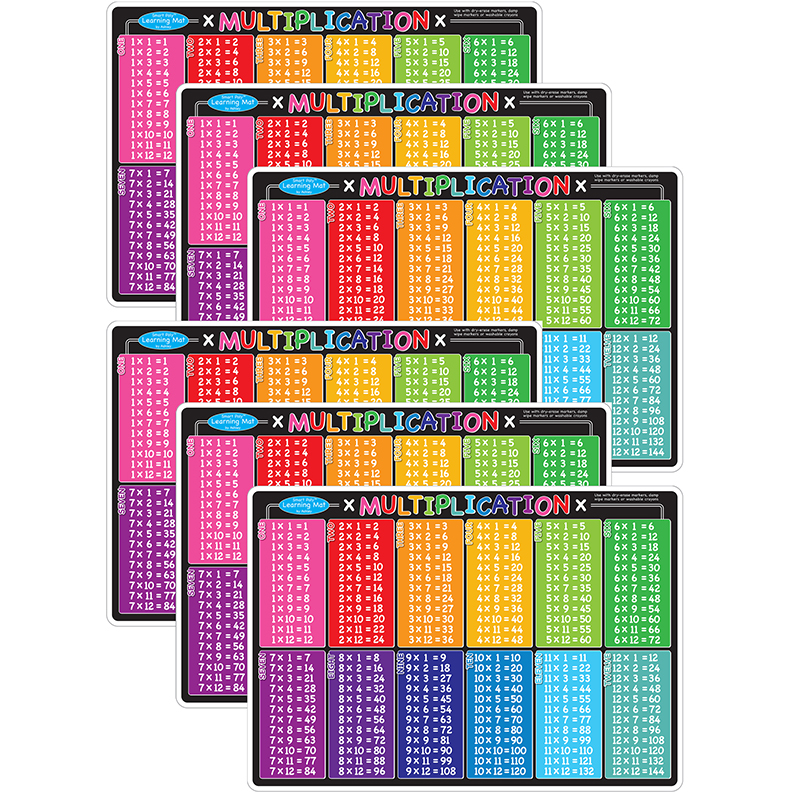 Picture of Ashley Productions ASH95006-6 2 Sided Multiplication Learning Math, Pack of 6