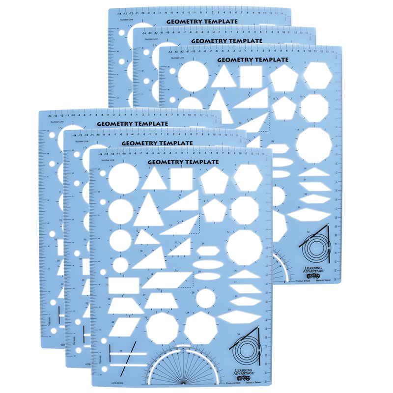 Picture of Learning Advantage CTU7826-6 Geometry Template, Pack of 6