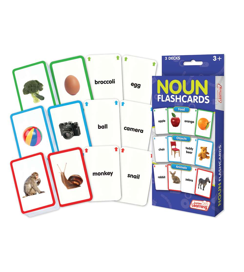 Nouns Flash Cards, Pack of 3