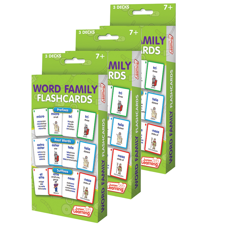 Word Families Flash Cards, Pack of 3