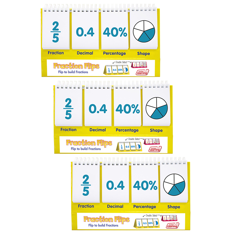 Picture of Junior Learning JRL454-3 Fractions Flips, Pack of 3