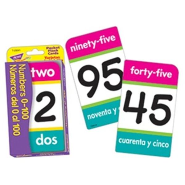 T-23041-6 0-100 Bilingual Numbers, Pack of 6
