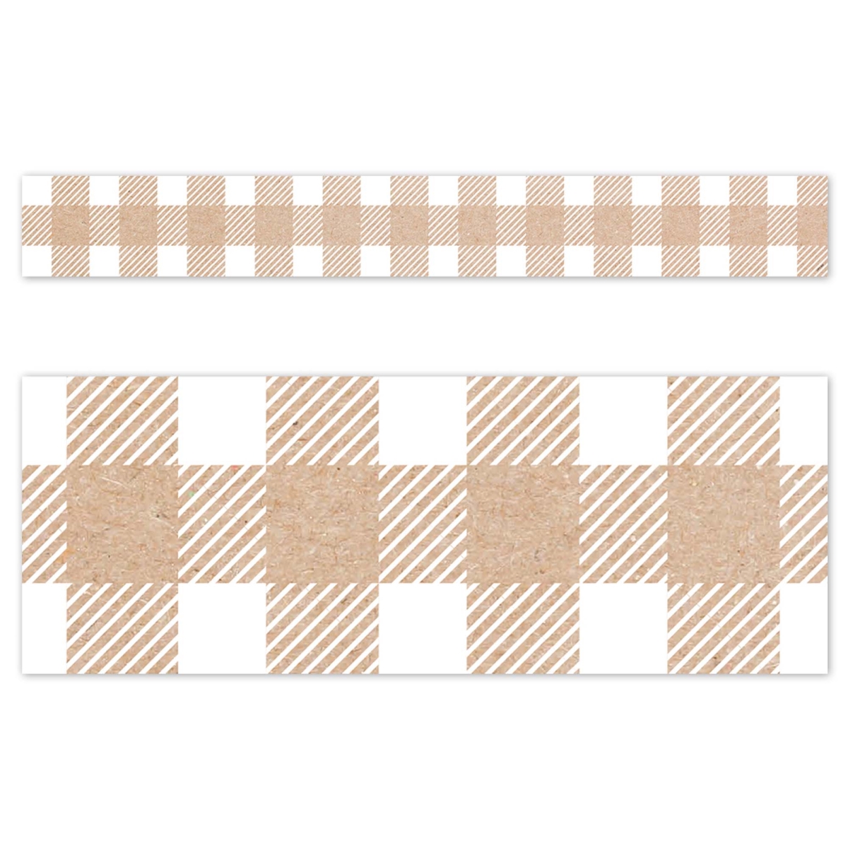 Krafty Pop Kraft Buffalo Check EZ Border, 48 Feet Per Pack, 3PK