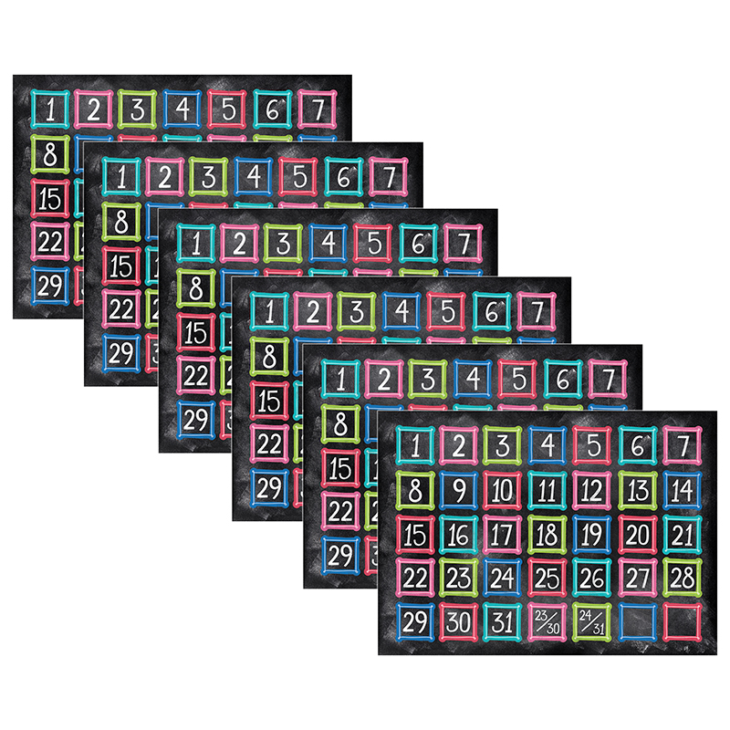 Picture of Creative Teaching Press CTP10881-6 Colorful Chalk Calendar Days - Pack of 6