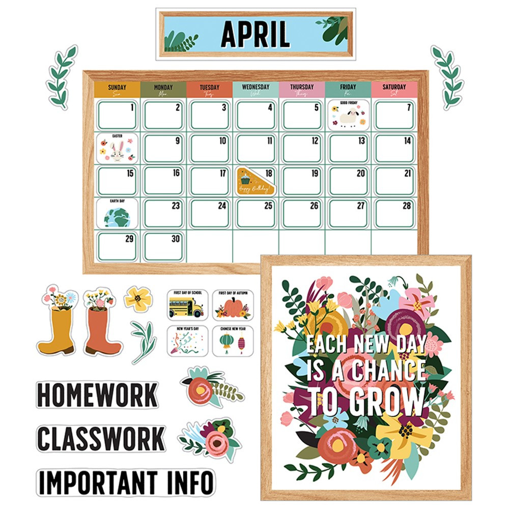 Picture of Carson Dellosa Education CD-110565-2 Grow Together Calendar Bulletin Board Set, Set of 2