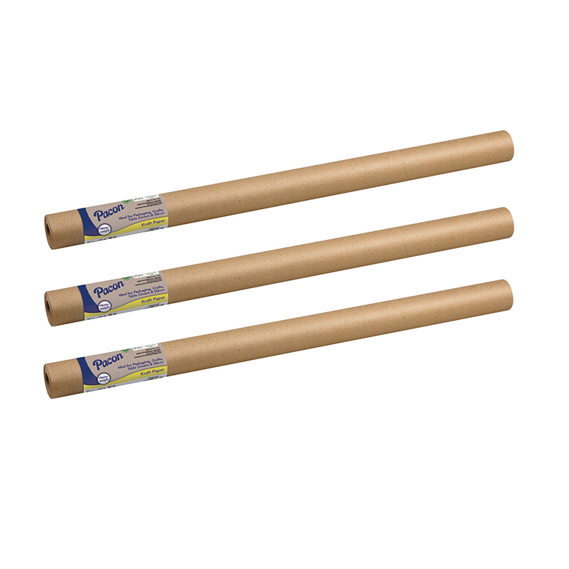 Kraft Paper Rolls, 30 in Roll Width, 30 ft Roll Length, 3 PK