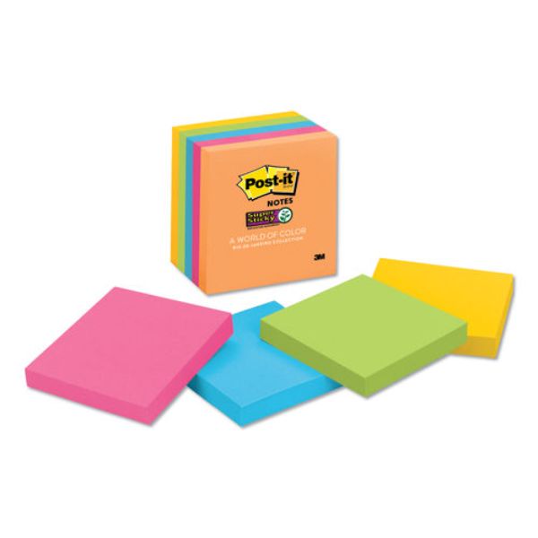 Super Sticky Notes, 3 in x 3 in, Energy Boost Collection, 5 Pads/Pack, 2PK