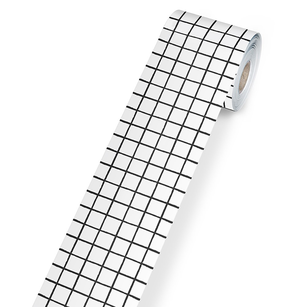 Picture of Carson Dellosa Education CD-108512-3 Grid Rolled Straight Bulletin Board Borders&#44; Black & White - Roll of 3