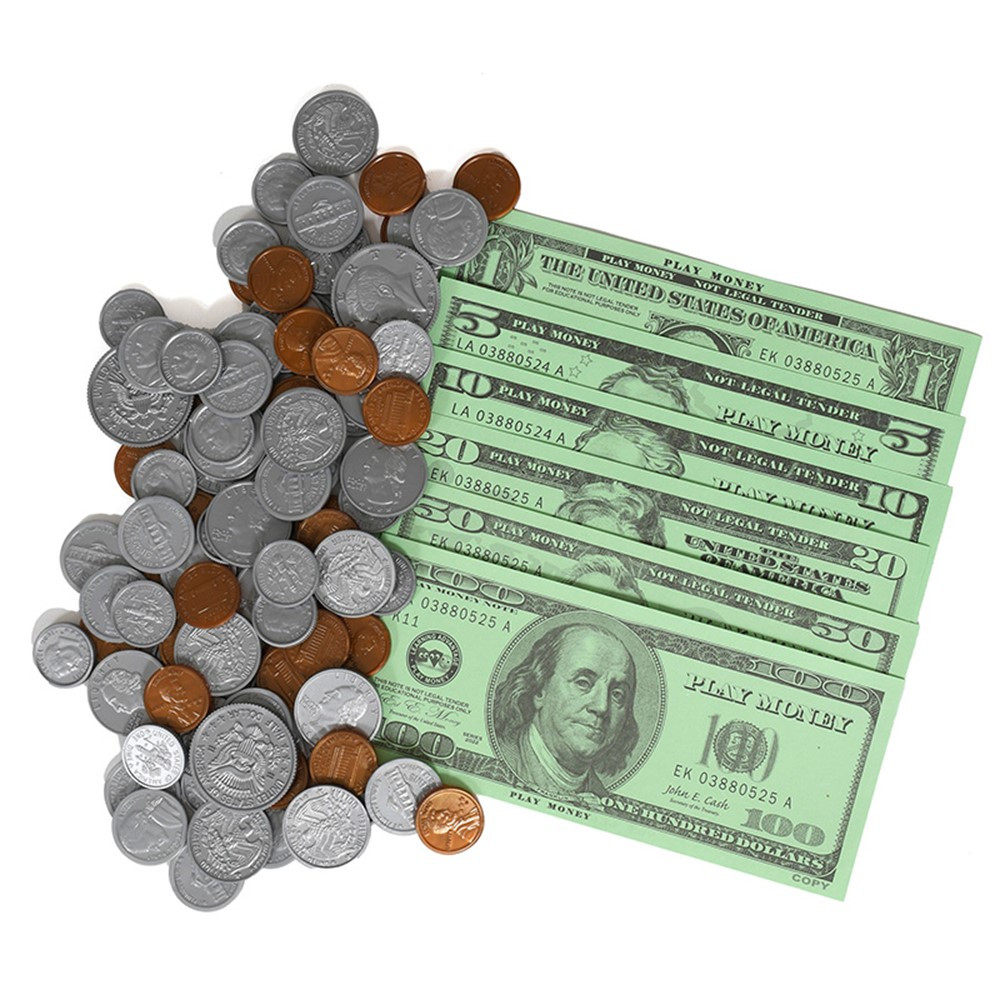 Play Money Set - Bills & Coins - Set of 3