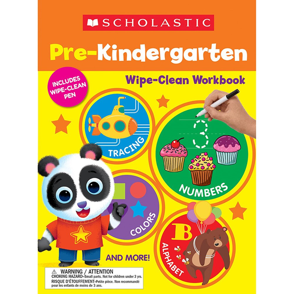 Scholastic Teaching Resources SC-1338887580-3 Pre-K Wipe Clean Workbook - Set of 3