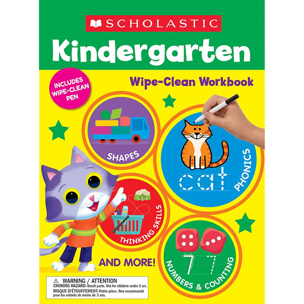 Scholastic Teaching Resources  Kindergarten Wipe-Clean Workbook - Set of 3