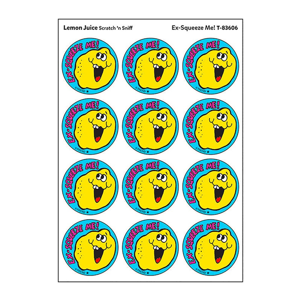 Ex-Squeeze Me Lemon Juice Scented Stickers - 24 Count - Pack of 6