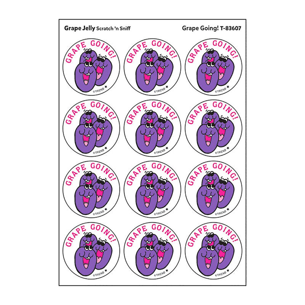Grape Going Jelly Scented Stickers - 24 Count - Pack of 6