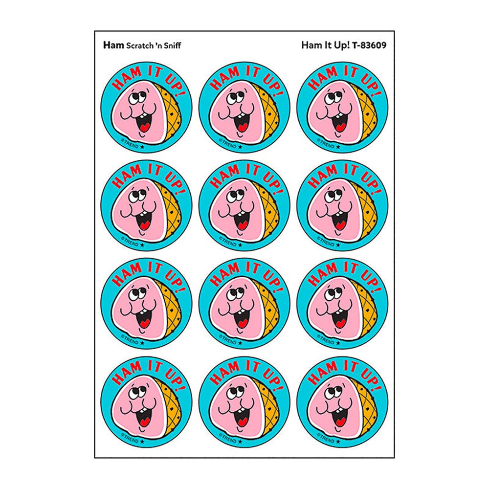 Ham It Up Scented Stickers - 24 Count - Pack of 6