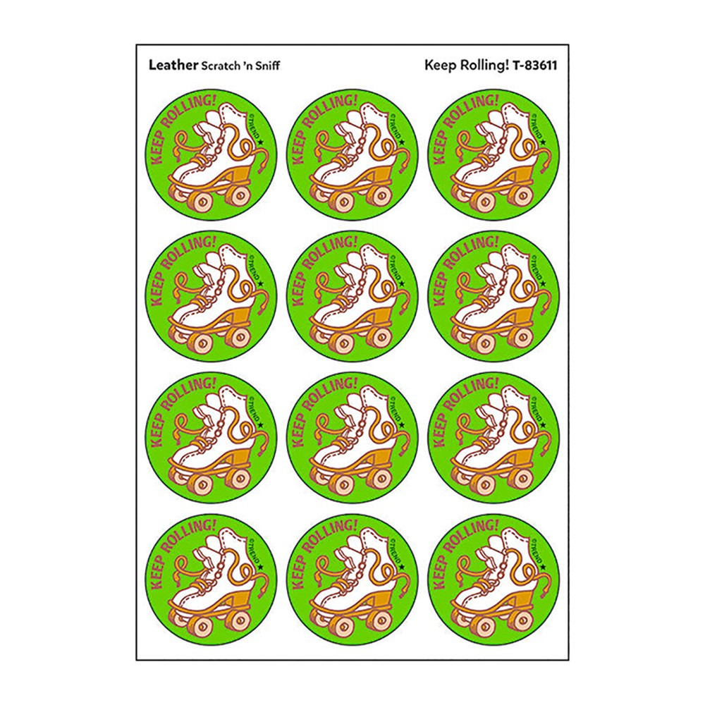 Keep Rolling Leather Scented Stickers - 24 Count - Pack of 6