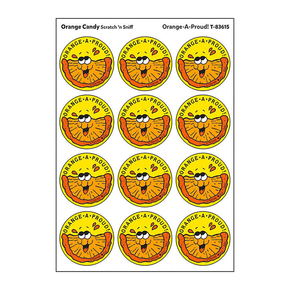 Orange-A-Proud Candy Scented Stickers - 24 Count - Pack of 6
