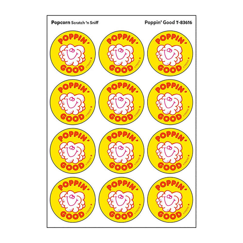 Poppin Good Popcorn Scented Stickers - 24 Count - Pack of 6