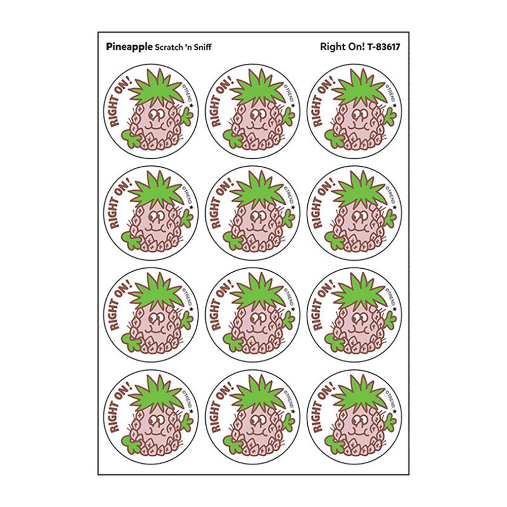 T-83617-6 Right On Pineapple Scented Stickers - 24 Count - Pack of 6