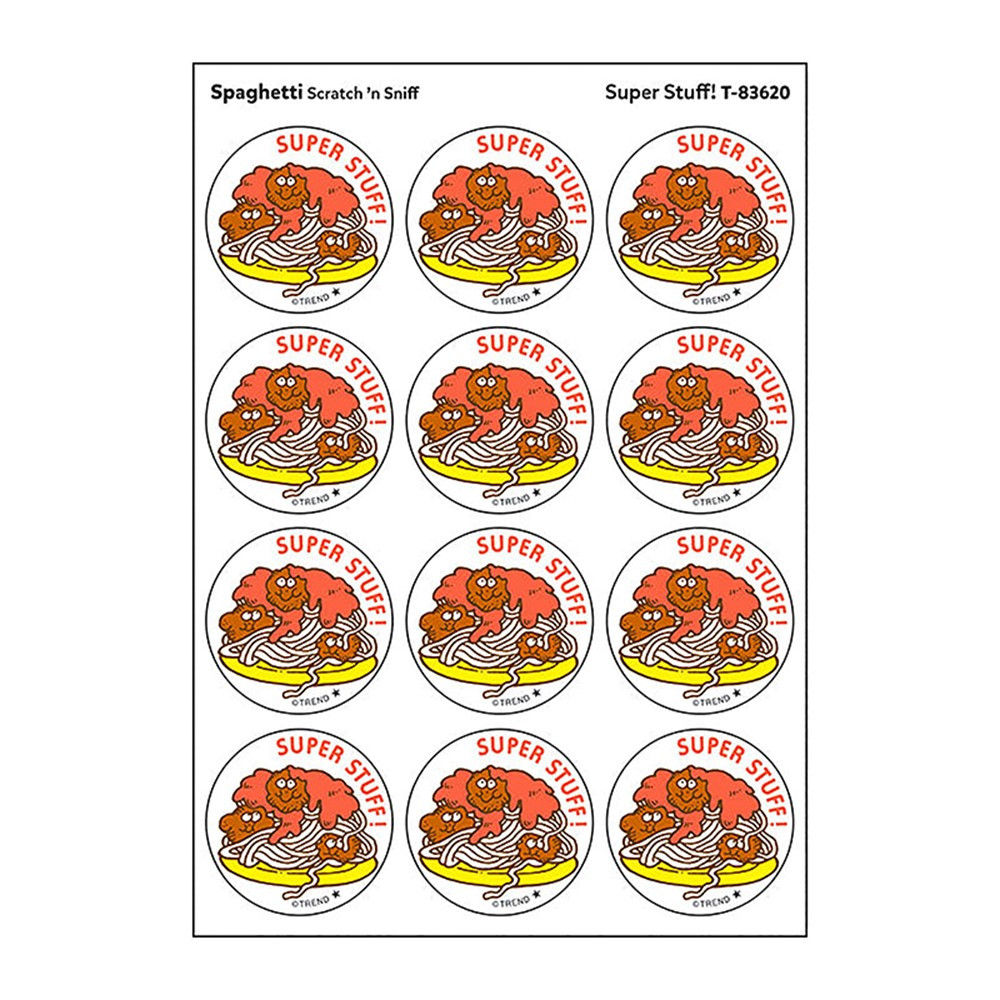 Super Stuff Spaghetti Scented Stickers - 24 Count - Pack of 6