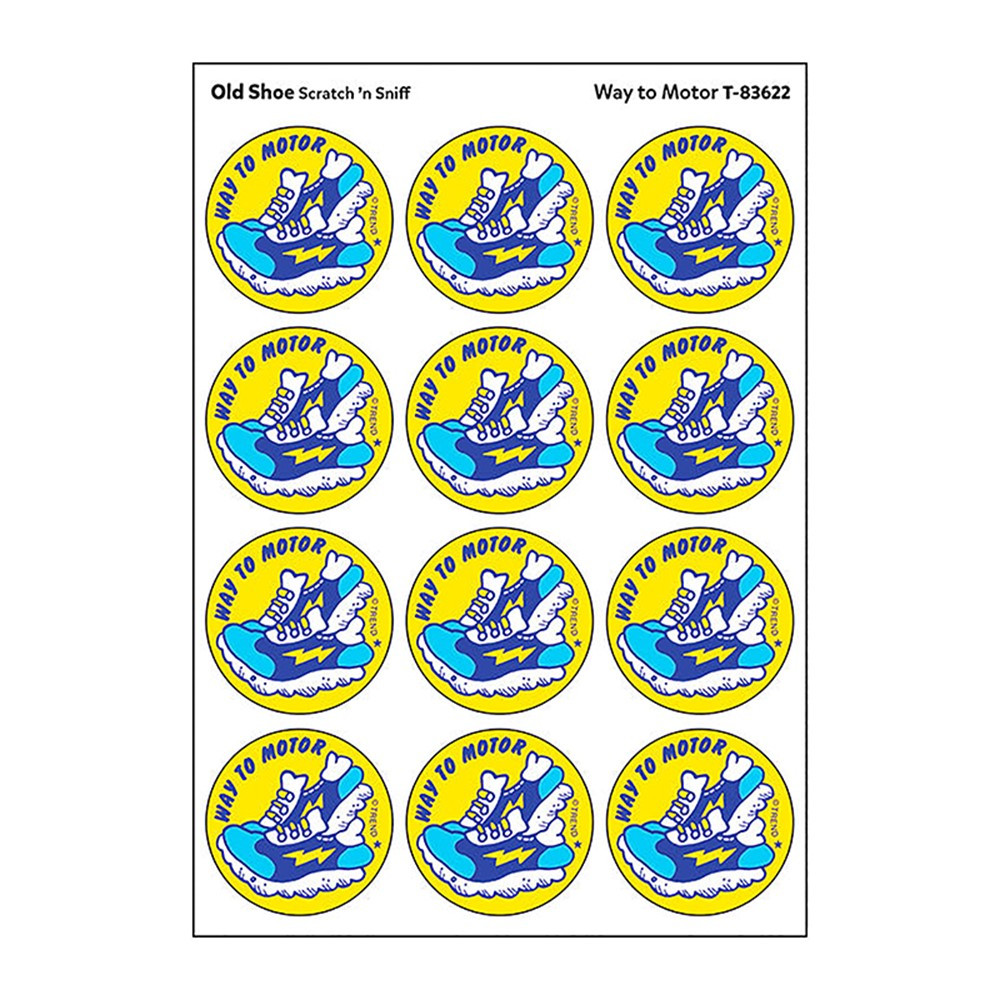 Way to Motor Old Shoe Scented Stickers - 24 Count - Pack of 6