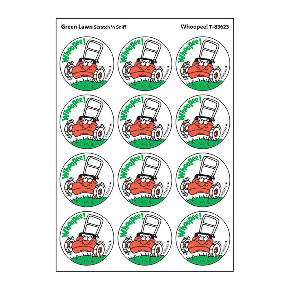Whoopee Green Lawn Scented Stickers - 24 Count - Pack of 6