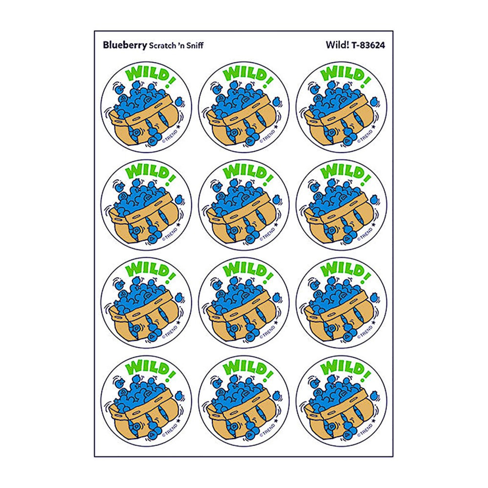 Wild Blueberry Scented Stickers - 24 Count - Pack of 6