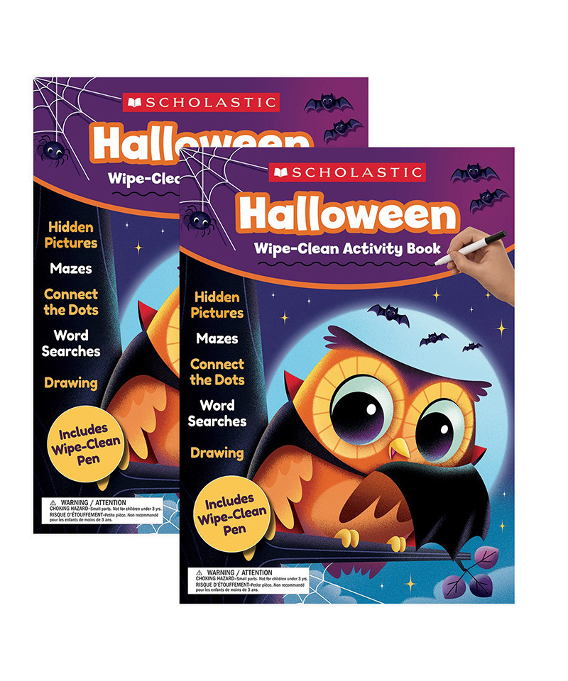 Scholastic Teaching Resources SC-830537-2 Halloween Wipe-Clean Activty Book - Pack of 2