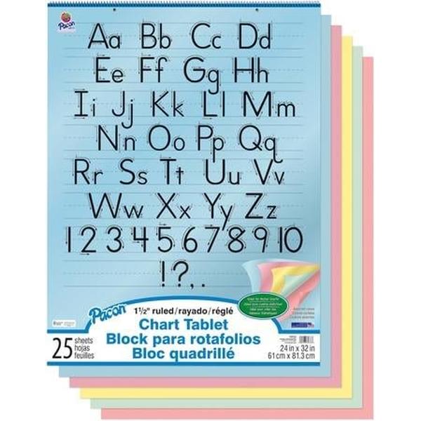 PAC74733-2 Colored Paper Chart Tablet Spiral Bound - Set of 2