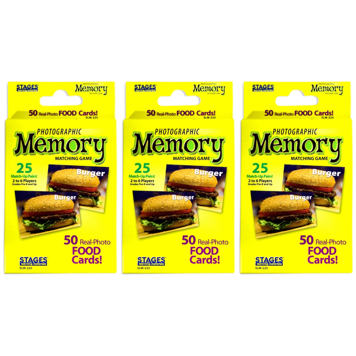 Picture of Stages Learning Materials SLM225-3 Food Photo Memory Matching Game - Pack of 3