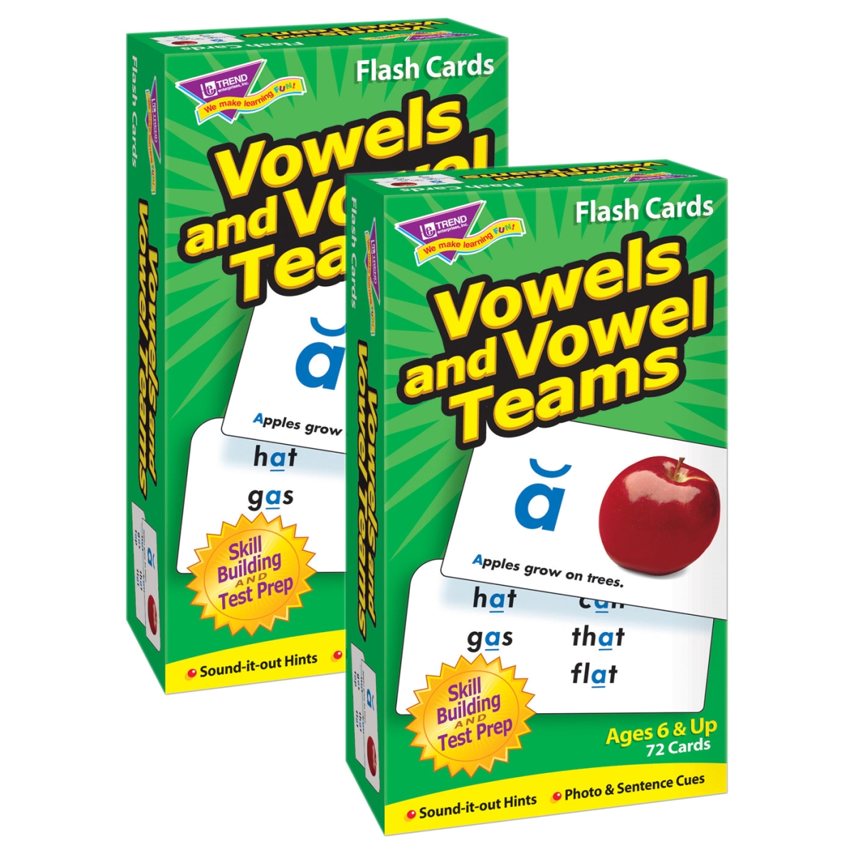 T-53008-2 Vowels & Teams Flash Cards - Pack of 2