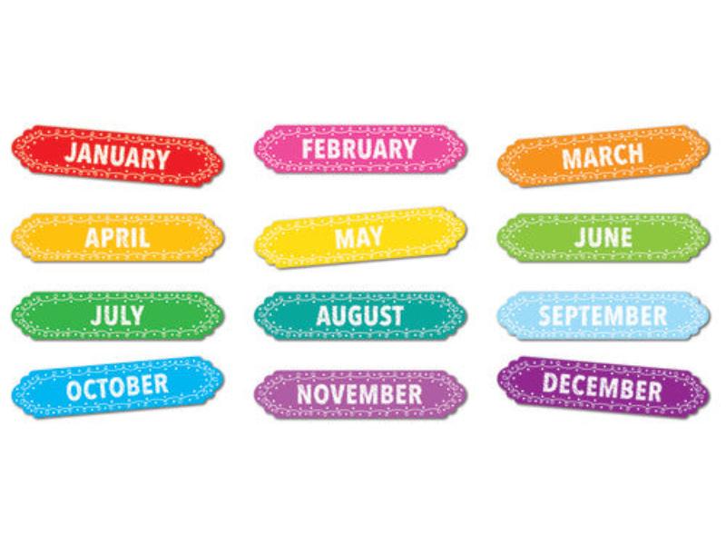 ASH19022-6 Month & Year Chalk Loops Magnet - Pack of 6