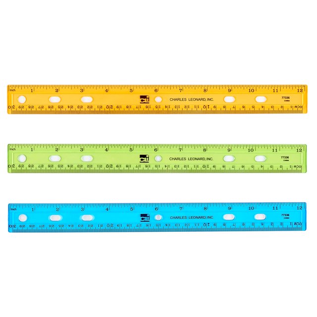 Picture of Charles Leonard CHL80336ST 12 in. Plastic Ruler&#44; Assorted Color - Set of 36
