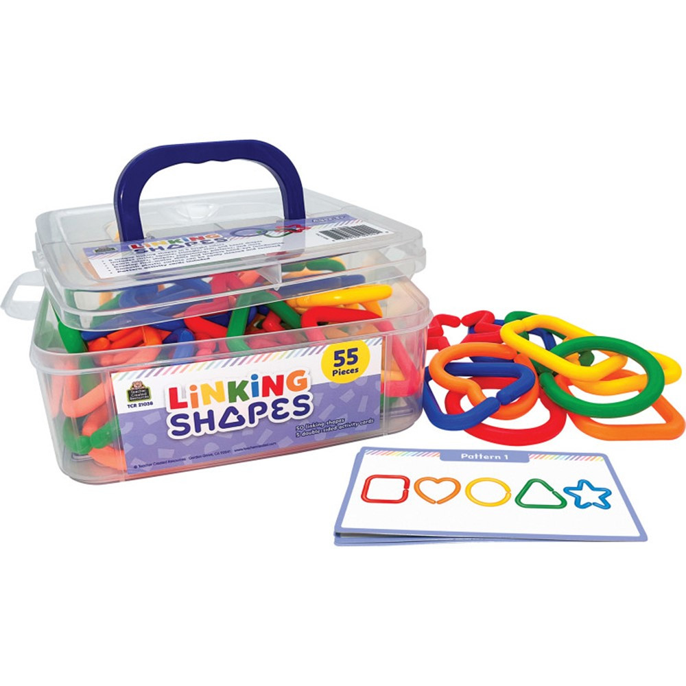 Picture of Teacher Created Resources TCR21038 Plastic Storage Linking Shapes