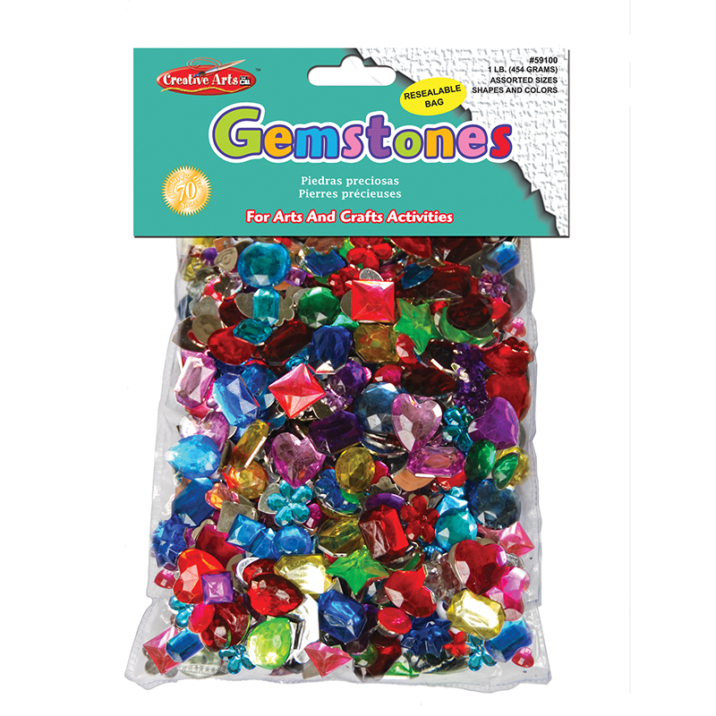 Charles Leonard CHL59100 Creative Arts Gemstones - Assorted Styles & Colors