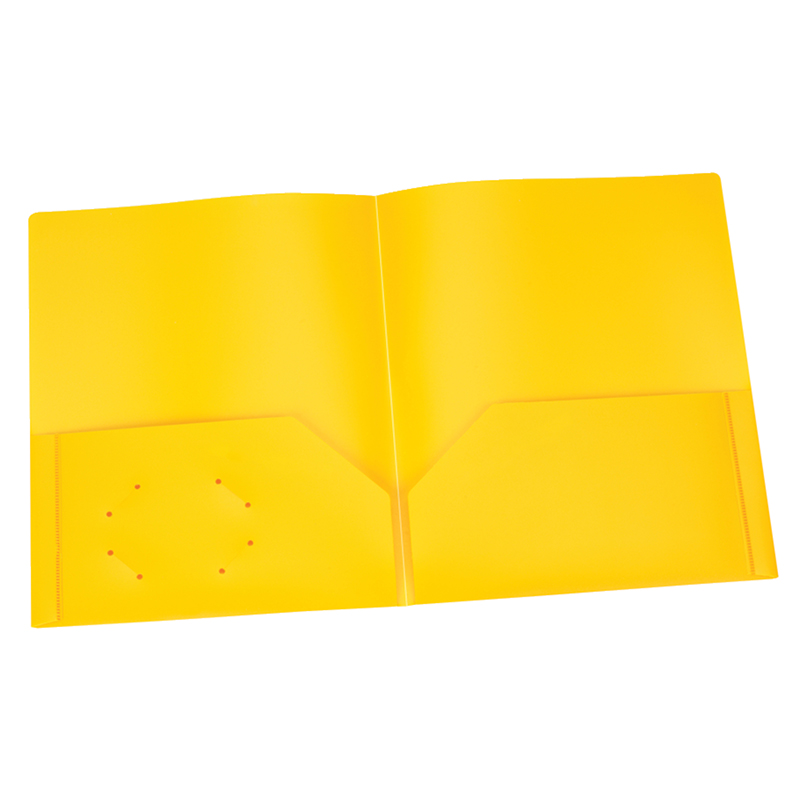 ESS76020 Poly 2 Pocket Portfolio, Yellow - Pack of 25